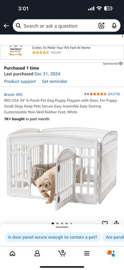 Puppy Playpen With Door $45