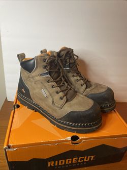 Ridgecut RCT002TS 6" Men's Work Boot Waterproof Brown Leather Steel Toe Size 11