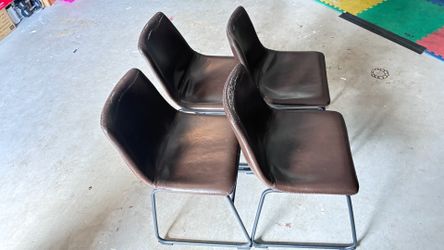 Set of 4 brown chairs