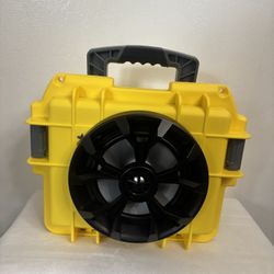 Hand Built Blue Tooth Portable Yellow Speaker Box 12 By 10 