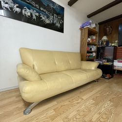 Yellow Leather sofa