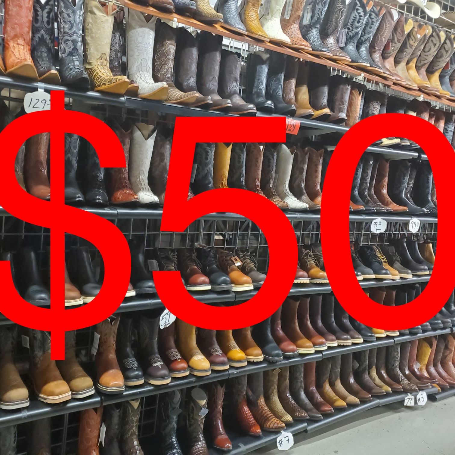 COWBOY BOOTS LIQUIDATION 50 BUCKS CASH AND ZELLE ONLY