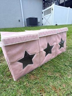 Pink Foldable Kids’ Storage Organizer with 3 Compartments