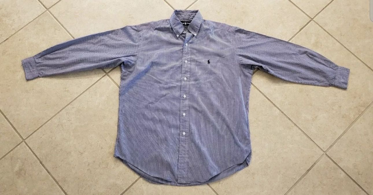 Men's Ralph Lauren Yarmouth Dress Shirt Size 15.5-34/33 Blue