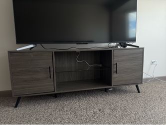 Modern TV Stand / Media Console — Grey (Moving Sale)