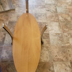 Wood and Chrome Table Base