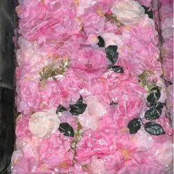 Artificial Pink Rose Flower Wall Panels – 24 pcs – Perfect for Weddings, Events, Photo Backdrops