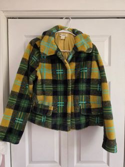 Glamorous Plaid Fuzzy Fall Jacket – Mustard/Green”