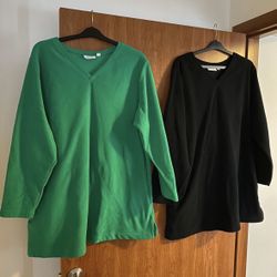 Denim & Co.; Set Of Two Long Tunic Style Sweatshirt 3XL