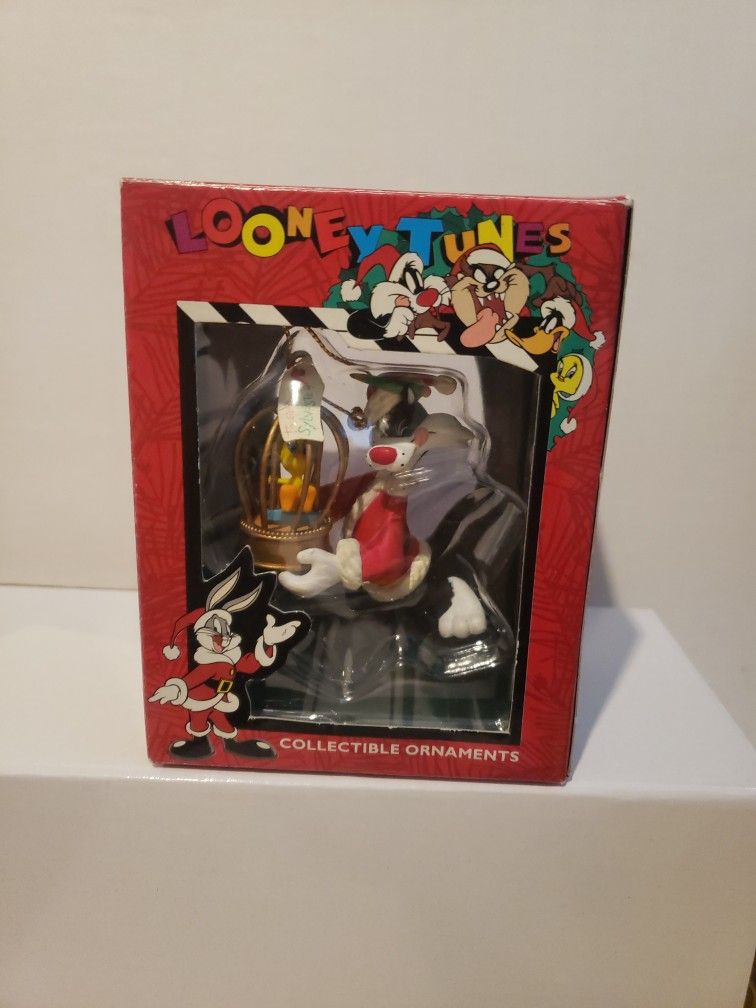 Looney Tunes Christmas 1996 Matrix Collectible Ornament Sylvester Tweety Bird Cage Xmas B3