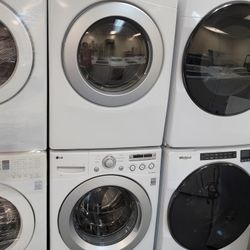 LG Front Loading Washer And Stackable Gas Dryer Set 