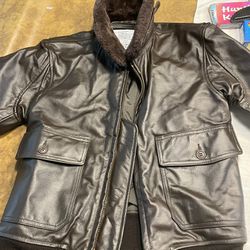 Leather Military Jacket Size 38