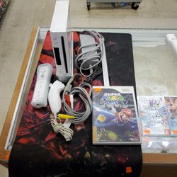 Wii Sistem One Controller Cables And Mario Galaxy 