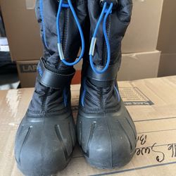 Sorel Snow Boots Size 4 Kids Blue / Black 