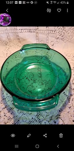 Vintage anchor ovenware green open casserole