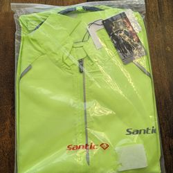 Santic Men’s Small Fluorescent Windproof Jacket – High Visibility, Lightweight
