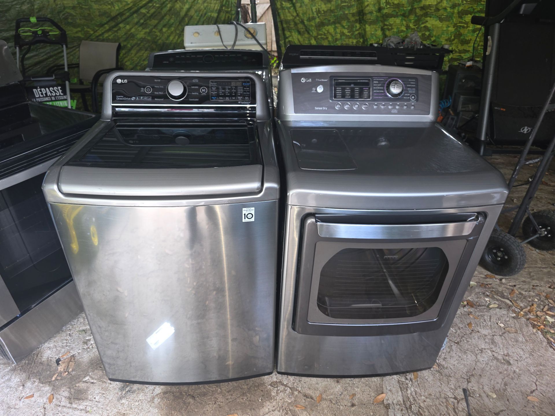 Lg stainless steel washer and dryer electric set