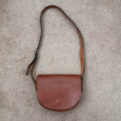 Brown leather satchel/crossbody bag