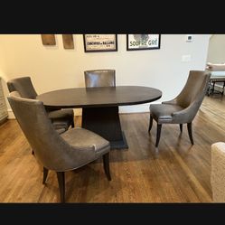 Guy Chaddock Dining Table and 4 Leather Chairs