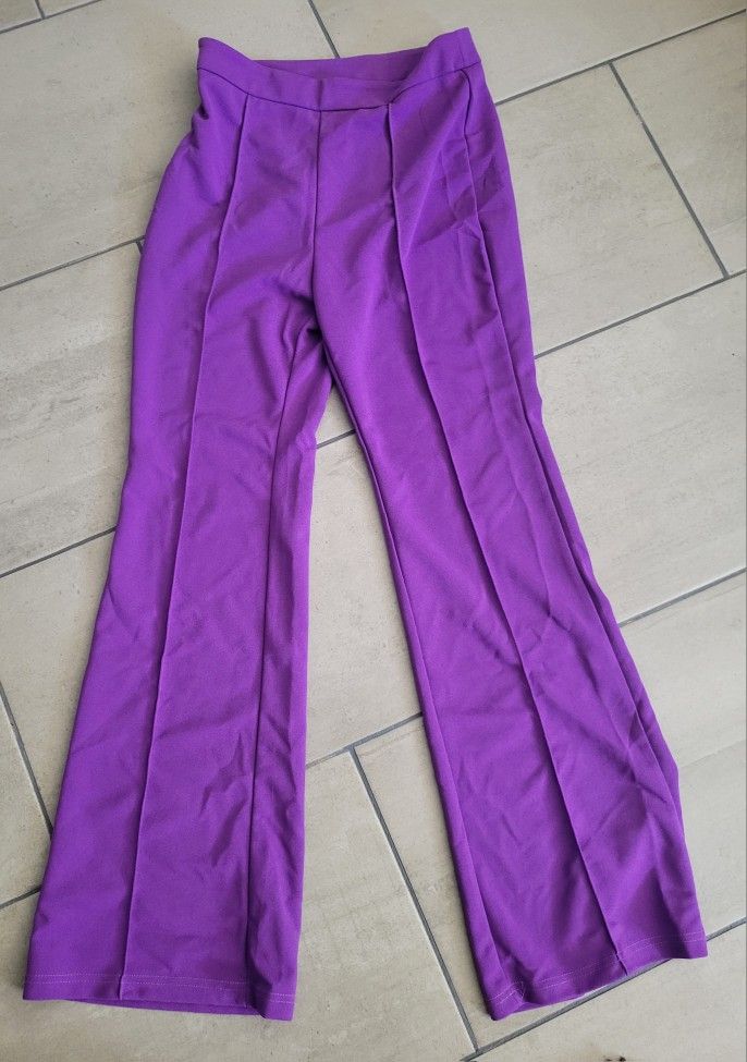 Purple Wide Leg Pants, Never Worn, New