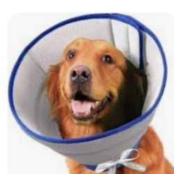 BOOMAKER Dog | Extra Soft, Flexible, And Adjustable Dog Cone Collars | Color: Blue/Grey | Size: Large