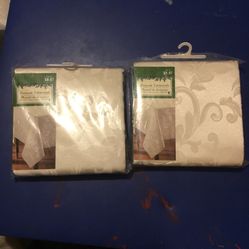 2 Damask Tablecloths 1 Is 60” X 84” 1 Is 60” X 102” NEW IN PACKAGES