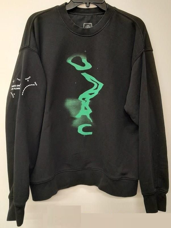 Run On Clouds Women's Graphic Club Crew Pullover Active Black Large Sweatshirt