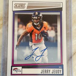 NFL Panini Denver Broncos Cleveland Browns Jerry Jeudy Autographed Insert Card