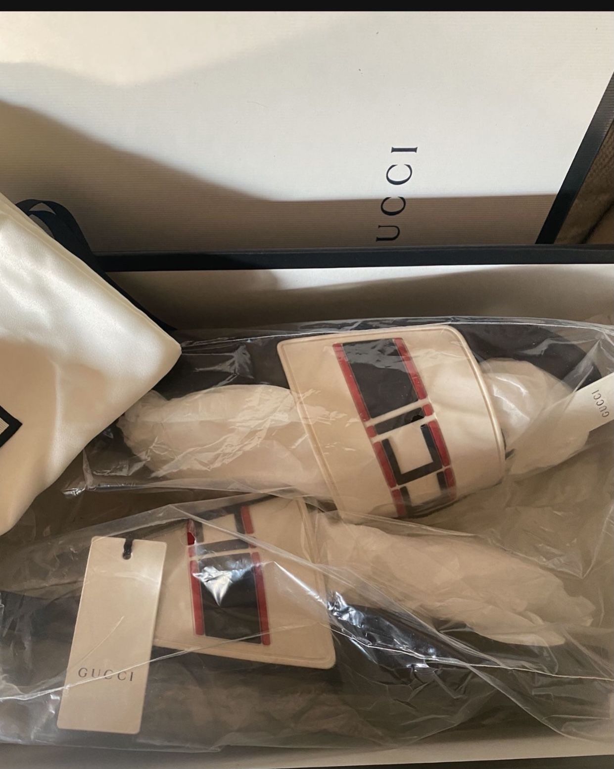 Gucci Men Size 9 Nastro Sport Slide Sandals