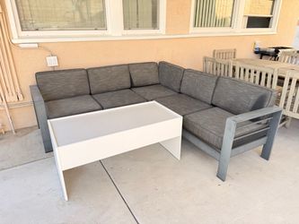 Patio table set aluminum sectional