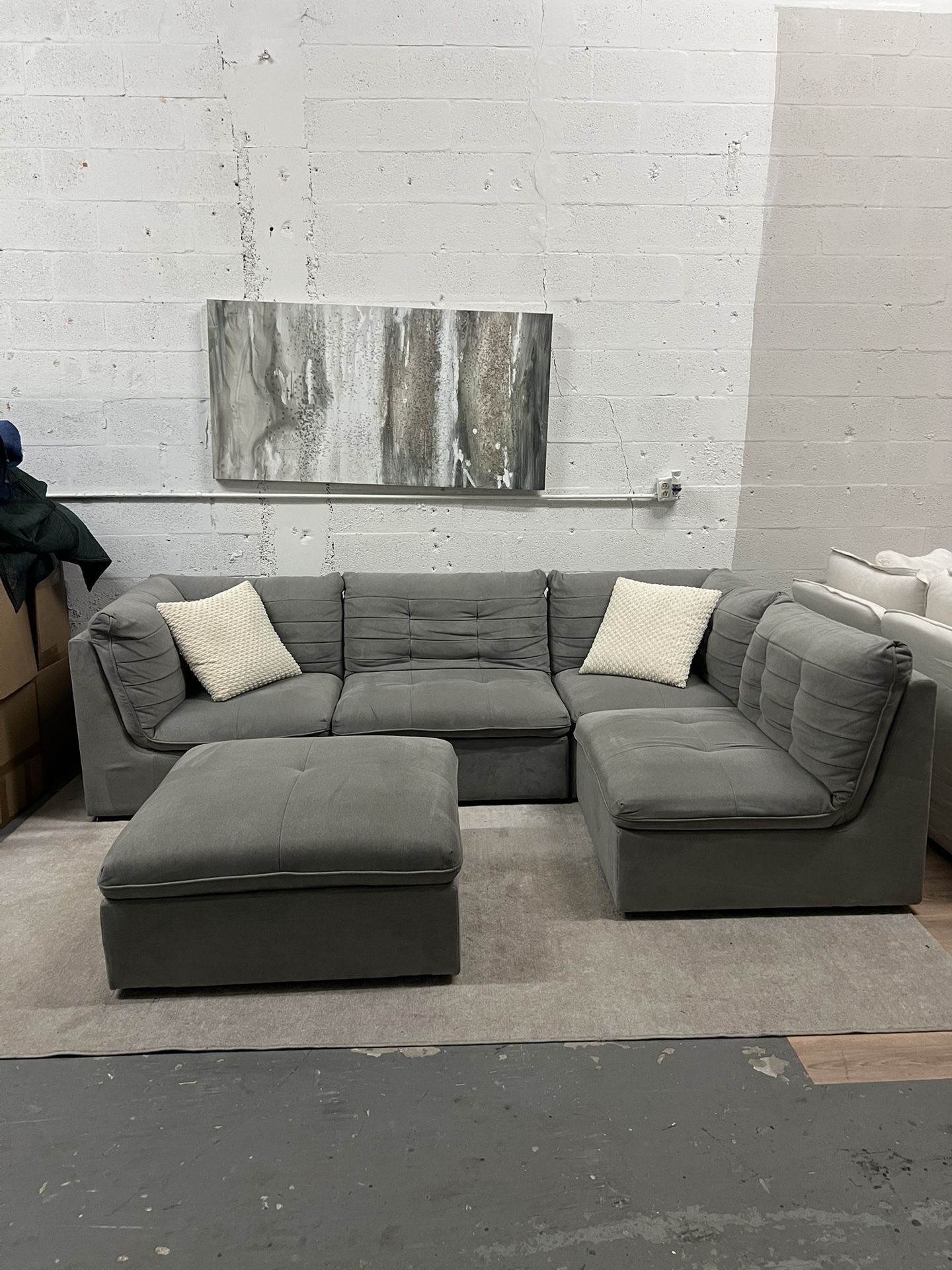 Gray Modular Sectional (New Sets In Boxes)