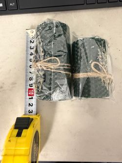 green candle with box