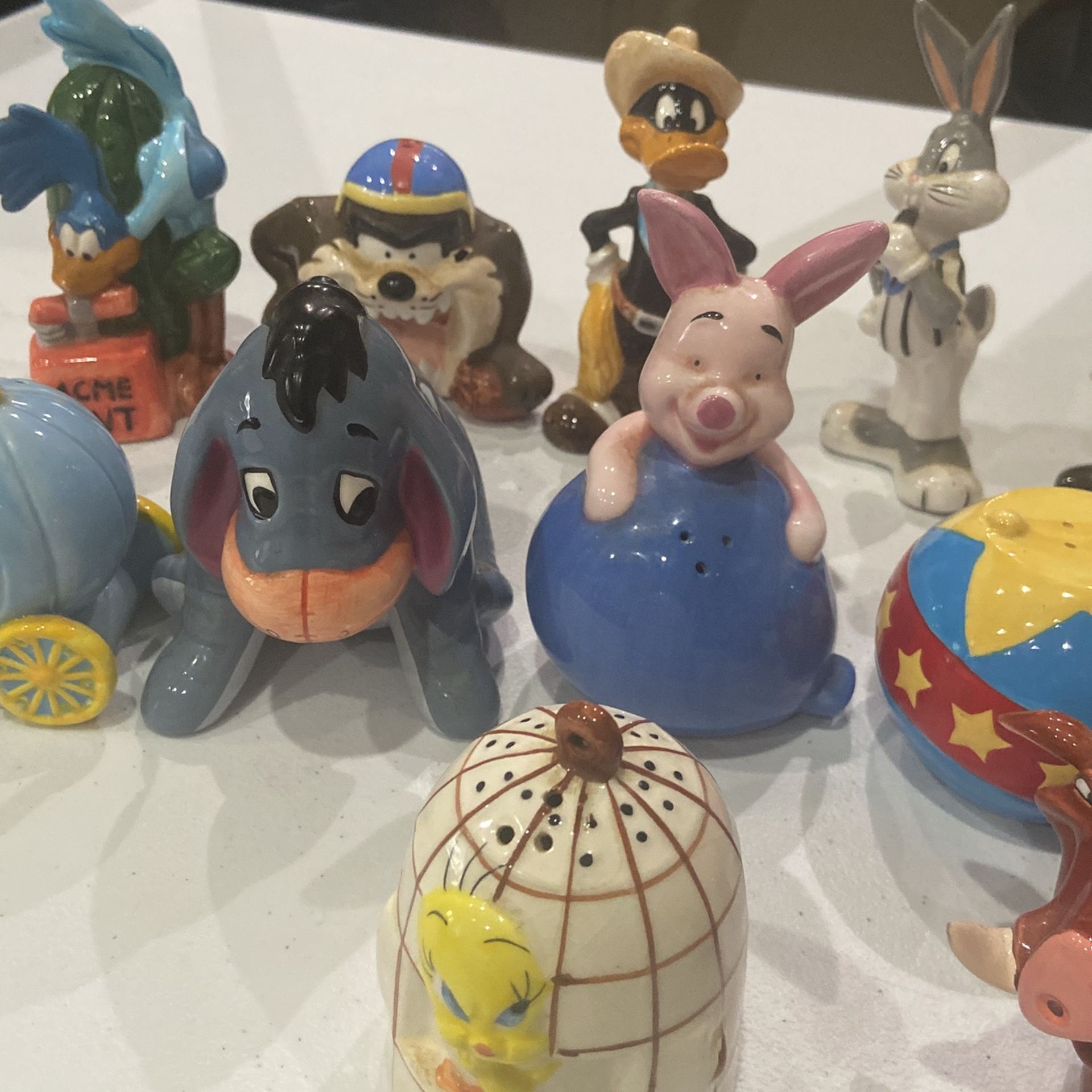 Vintage Collection Of Disney And Looney Tunes salt shakers