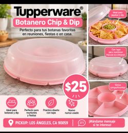 🩷 TUPPERWARE® BOTANERO PARA BOTANAS Y DIP — NUEVO 💰 $25 ¡Completamente nuevo, nunca usado! Perfecto para reuniones, fiestas, noches de películas o