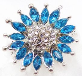 Aqua Rhinestone Sunflower Ring