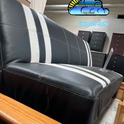 Black With White Stripes Futon Couch Nuevo 