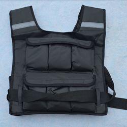 12 lb Weighted Vest Reflective Adjustable Straps One Size Polyester