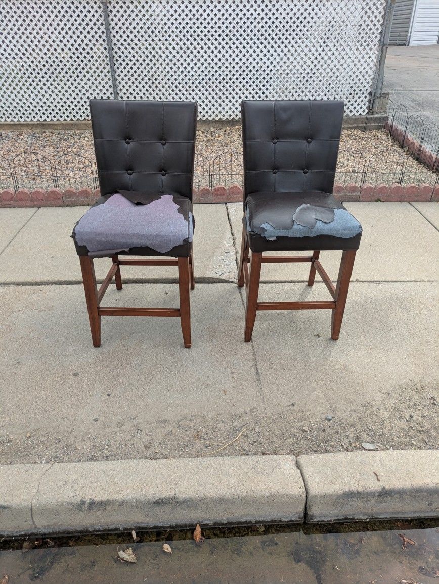 2 Bar Stools (Torn Apolstery)