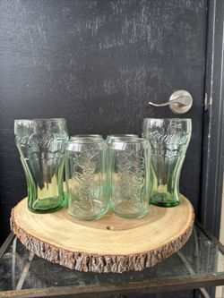 Libbey Green Coca Cola Glasses