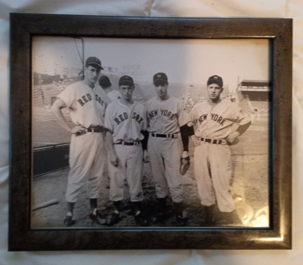 Joe DiMaggio, Ted Williams, Dom DiMaggio And Tommy Henrich. New York Red Sox Black And White 