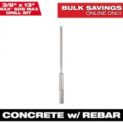 🟢Milwaukee 3/8 in. x 13 in. 4-Cutter SDS-MAX Carbide Drill Bit @Mil-964