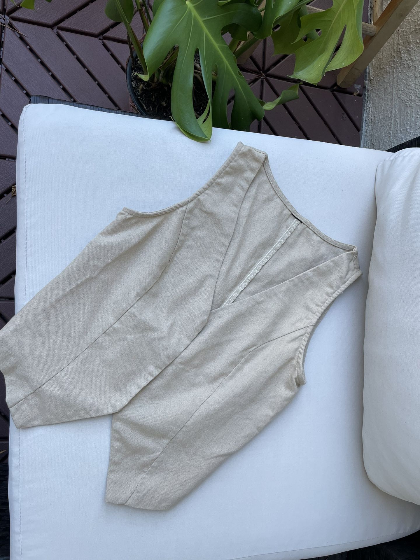 Linen Blend Vest, Great For Layering- Xs