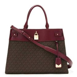 MICHAEL Michael Kors Gramercy Large Logo Satchel in Brown/Brandy