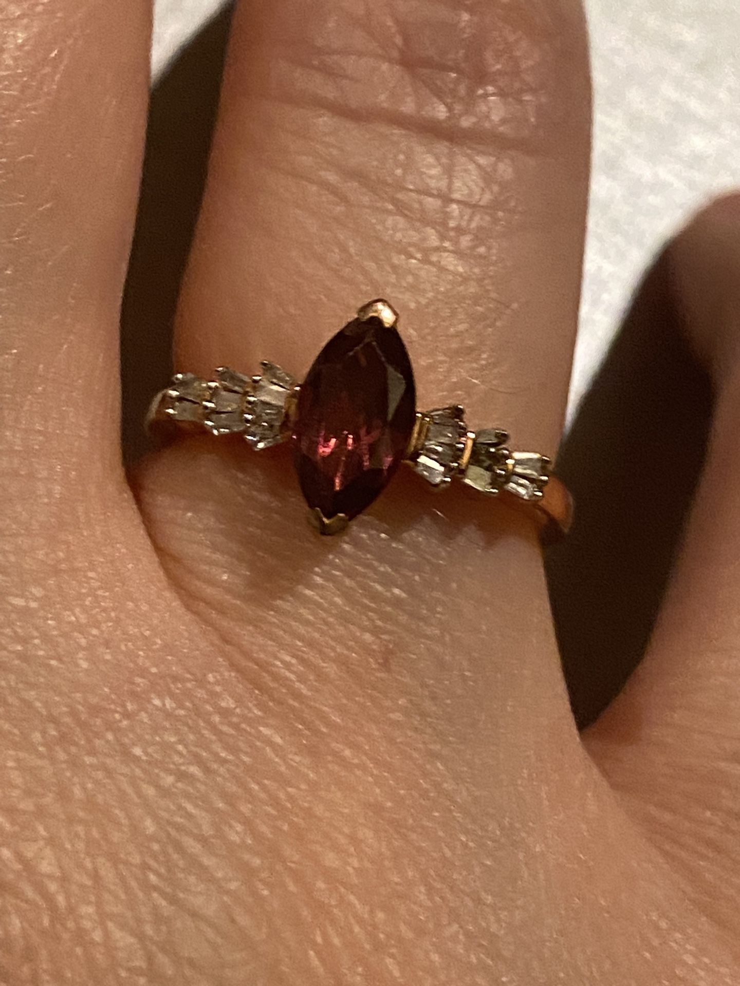 Premium Tanzanian Wine Garnet and Diamond Ring - sz 7 - new!