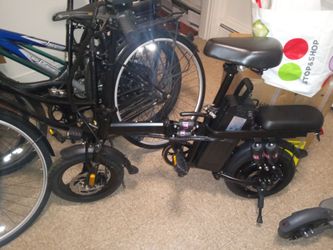 Sit down electric bike and a stand up scooter