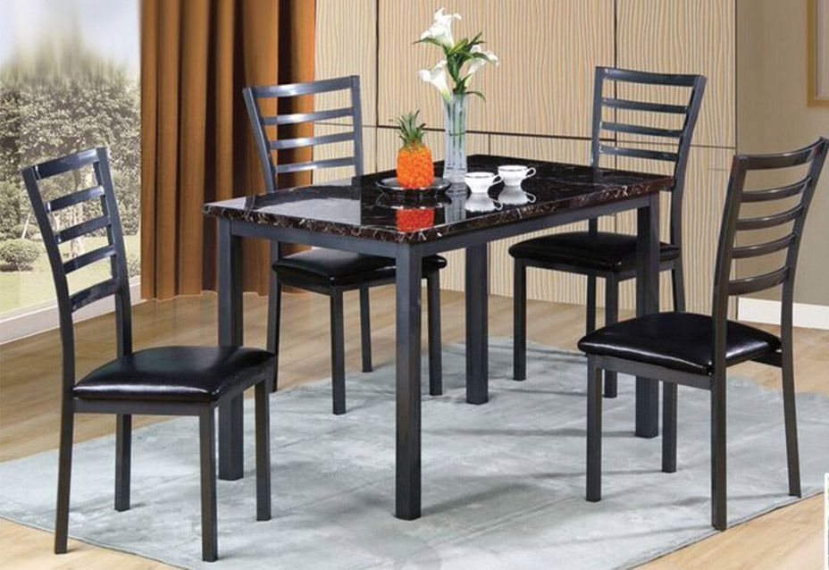 Elegant 5PC Marble Top Dining Set – Modern Style & Comfort, Best Price On Sale