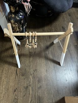 Poppyseed Play Baby Jungle Gym With Wood And Black Toys