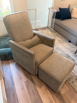 Upholstered Glider Recliner Chair with Ottoman