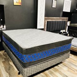 Queen Pillows Top - 14 To 16 Inch - With Free Box Spring - Same Day Delivery