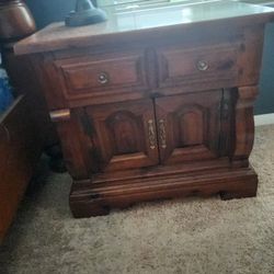 Antique Singer Solid Pine Queen Bedroom Set